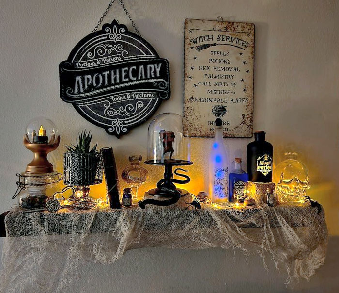 Loving My Witchy Potion Shelf. It Evolves Each Year
