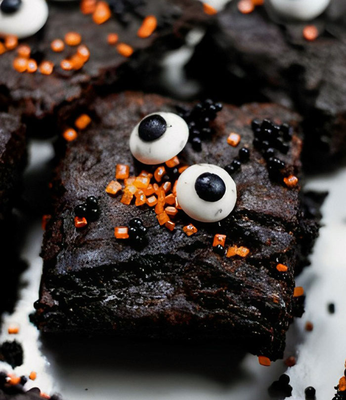Spooky Halloween Monster Eyes Brownies