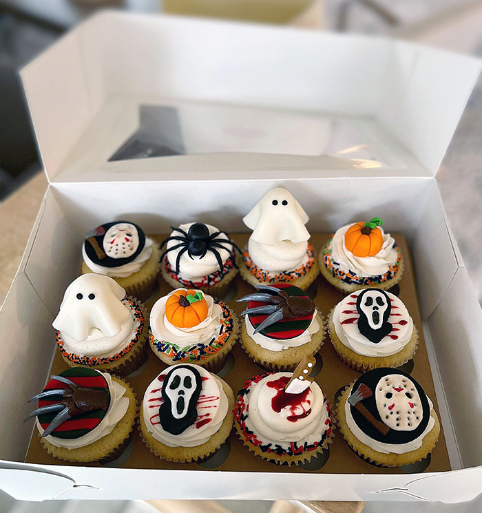 Spooky And Cute Halloween Cupcakes For My Friend’s Son. The Toppers Are Made With Homemade Marshmallow Fondant