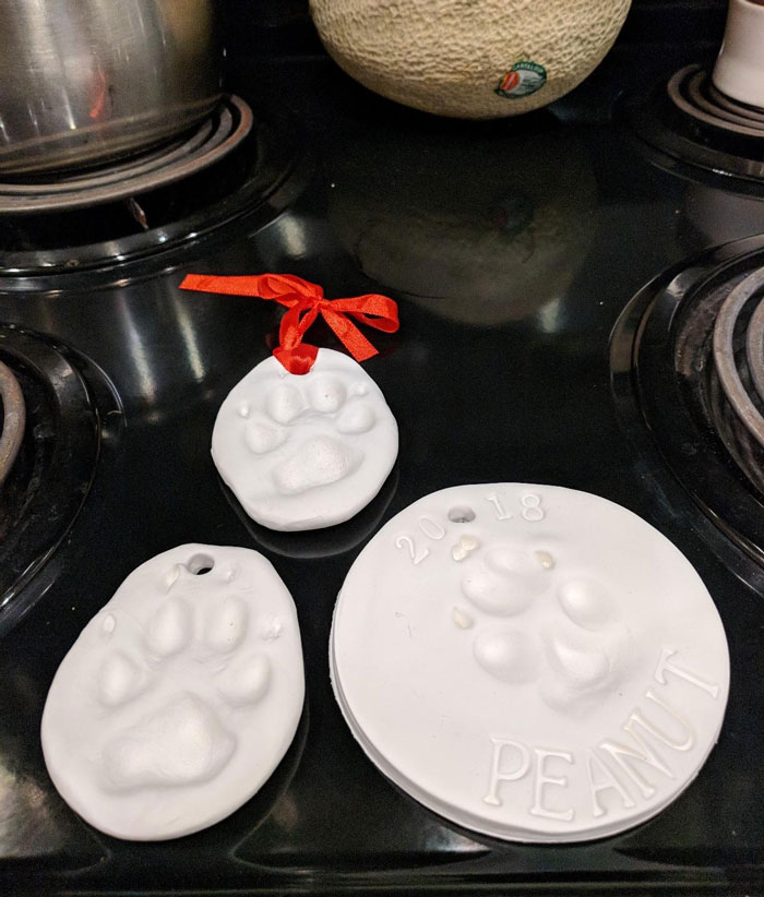 A paw print ornament-making kit with clay, cutting tools, stencils, and more, because why should human babies be the only ones who get to see their handprints up on the tree?
