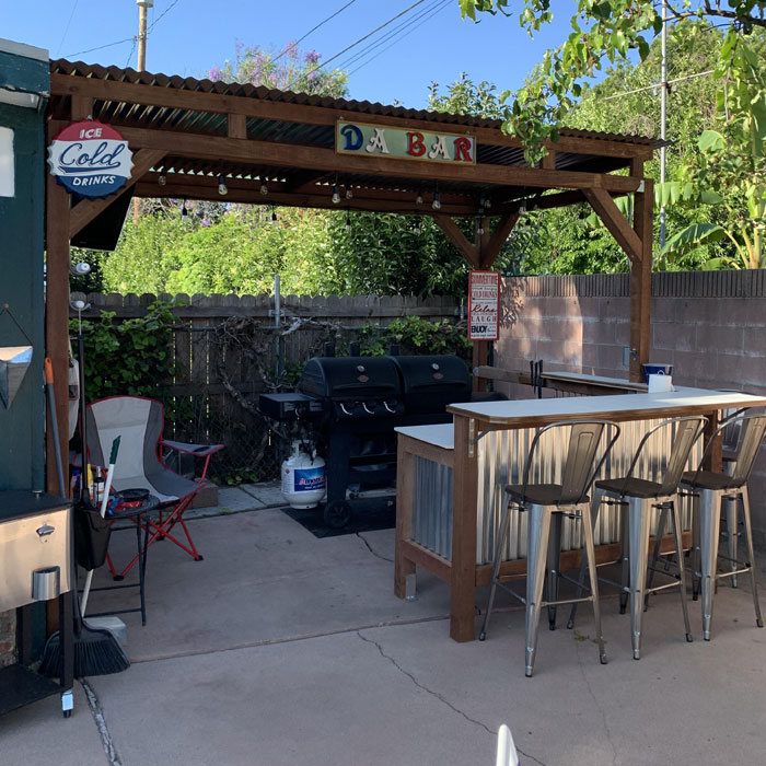 Outdoor deck home bar 