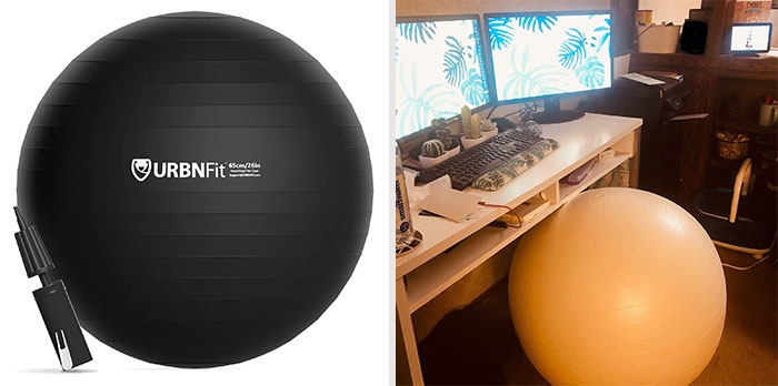 Exercise Ball: Featuring an anti-burst and anti-slip design perfect for yoga, pilates, or physical therapy at home, ensuring ultimate safety and reliability in your workout routine.
