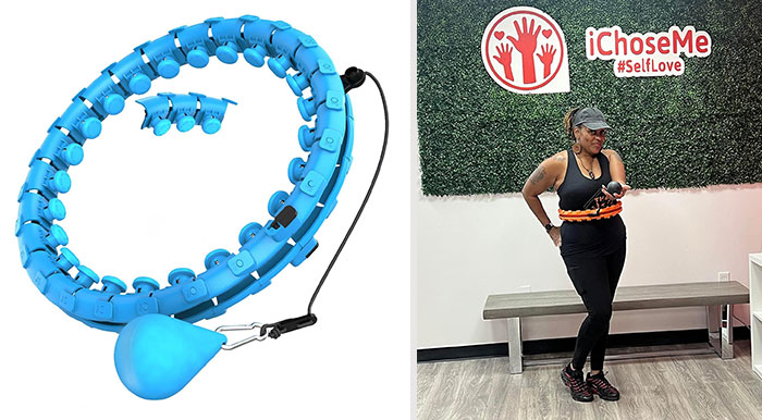 Smart Weighted Fit Hoop: A beginner-friendly and adjustable exercise hoop designed for both fitness and fun, ensuring you enjoy a 360-degree massage experience with every use.
