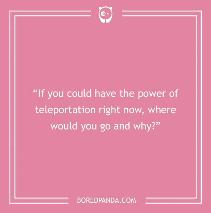 Icebreaker question about power of teleportation 