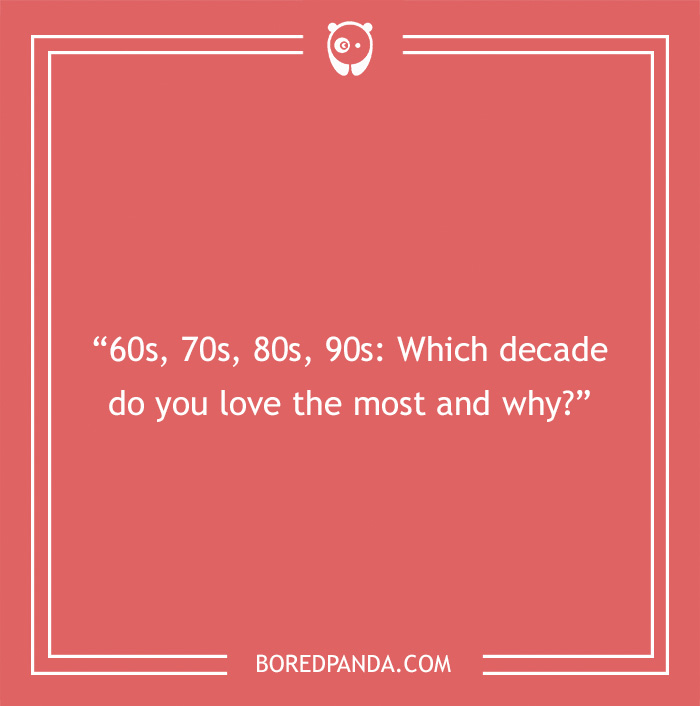 Icebreaker question about decades 