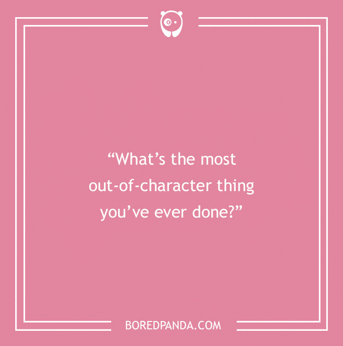 Icebreaker question about out-of-character thing