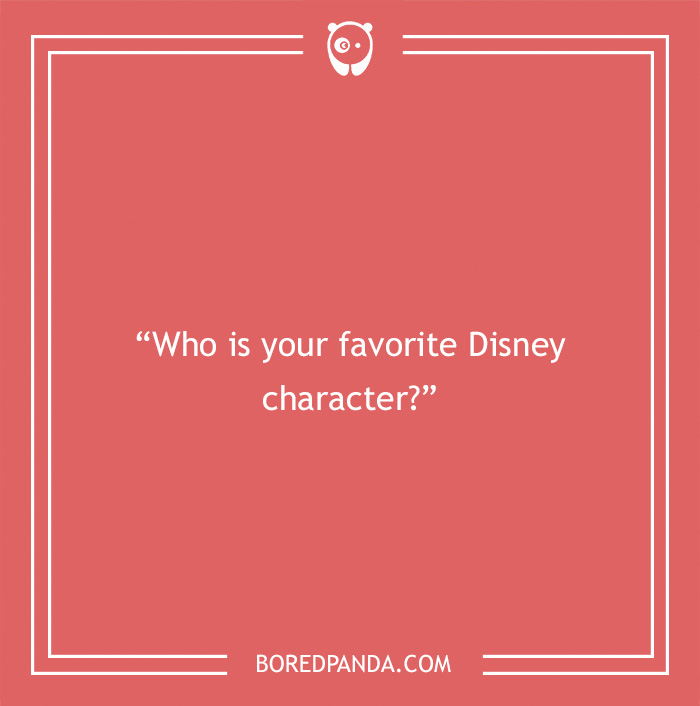 Icebreaker question about favorite Disney character 