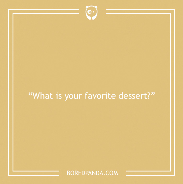 Icebreaker question about favorite dessert 