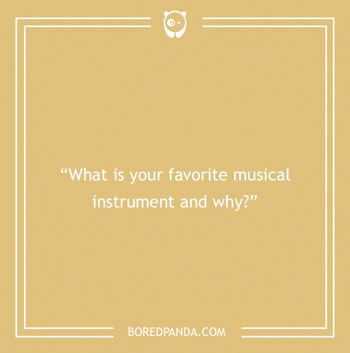 Icebreaker question about favorite musical instrument