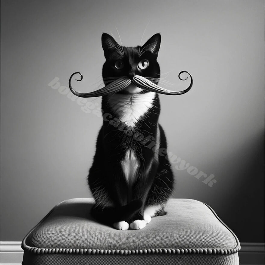 Tuxedo Cat With Elegant Stache