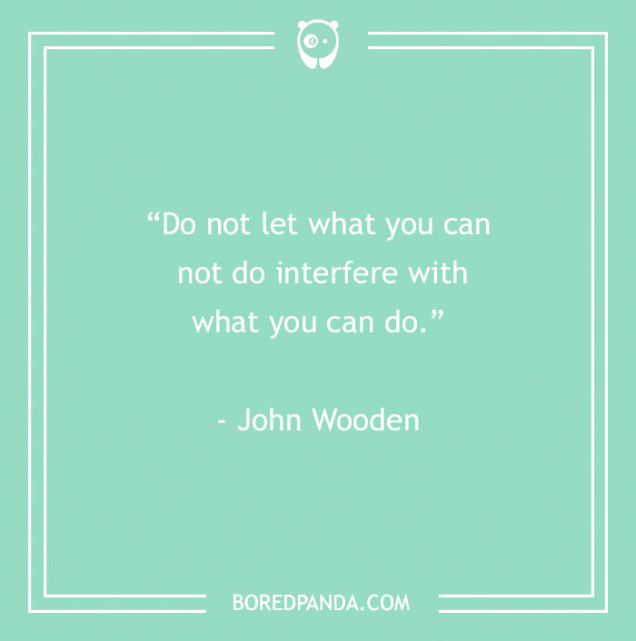 Inspirational sports quote by John Wooden on a green background.