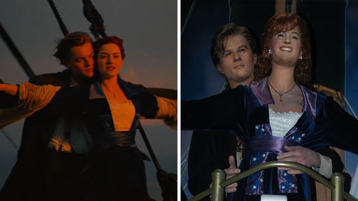 Leonardo Dicaprio And Kate Winslet In "Titanic"