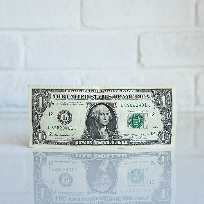 One US dollar banknote 