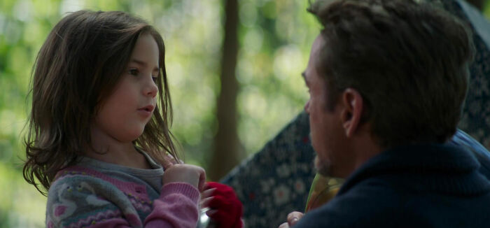 Morgan Stark with Tony