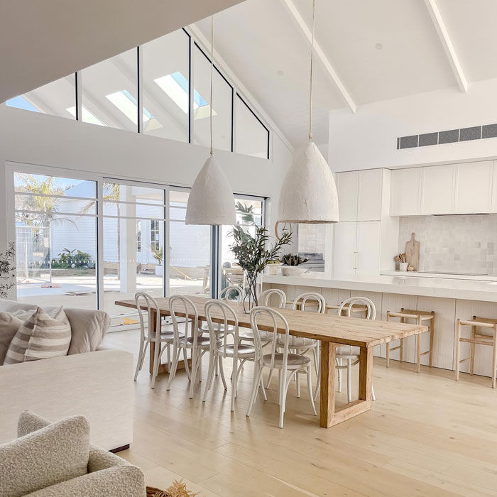 Natural light filled spacious and bright kitchen