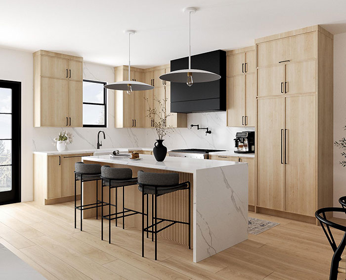 Elegant and sleek modern bright kitchen 