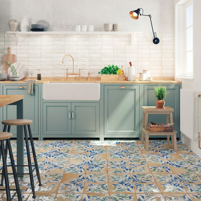 Statement and colorful kitchen floors