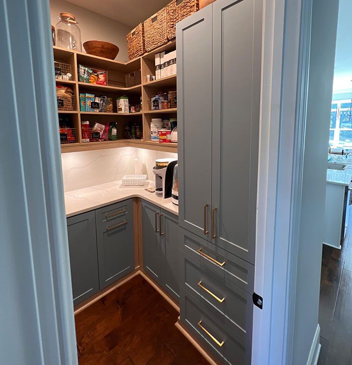 Colorful kitchen pantry 