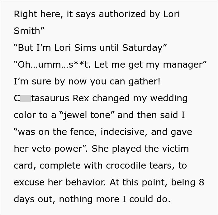 MIL Uses The Fact She Has The Same Name As The Bride To Make Major Changes To The Wedding MIL Uses The Fact She Has The Same Name As The Bride To Make Major Changes To The Wedding