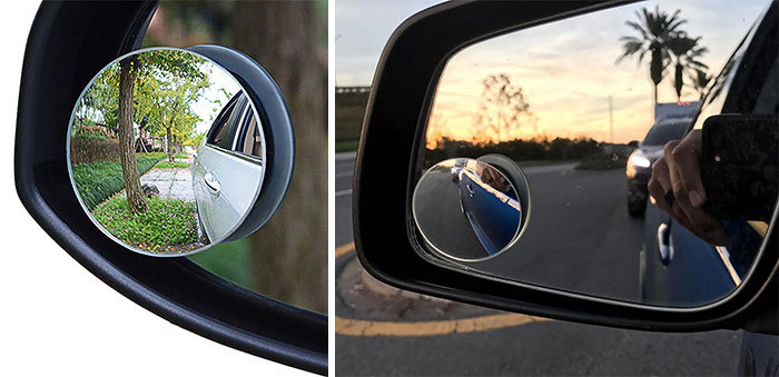 Ampper Blind Spot Mirror: Enhance your view and stay safe on the road with these 360-degree rotating and adjustable mirrors.