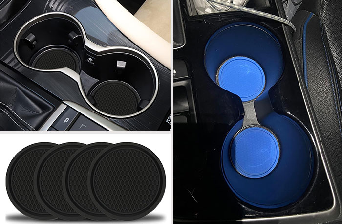SINGARO Car Cup Coasters: Not only adds style and color to your vehicle, but also keeps your cup slot clean, reduces noise from cups sliding while driving, and is easily washable for long-lasting use.