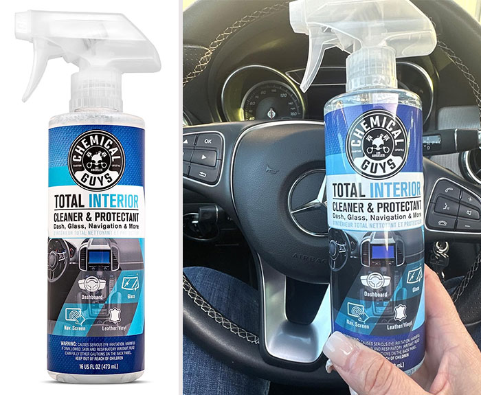 Chemical Guys Total Interior Cleaner And Protectant: Perfect for simplifying your car detailing process, safeguarding your surfaces from sunlight and providing professional grade results right at your fingertips.