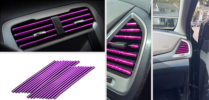 Car Air Conditioner Decoration Strip For Vent Outlet: A perfect fit for straight vent outlets and an easily installed touch of bright personality for your vehicle.