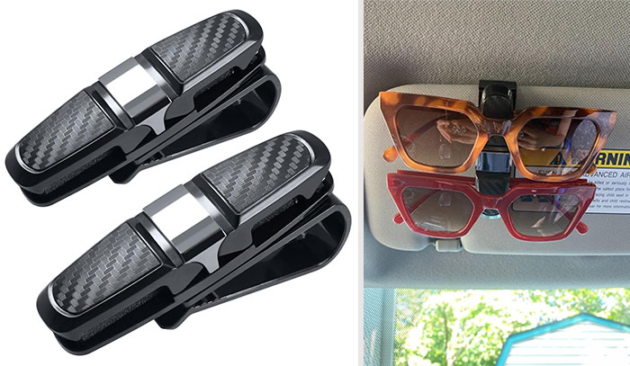 FineGood 2 Pack Glasses Holders For Car Sun Visor: Ensuring your shades are never dropped, scratched or lost again.
