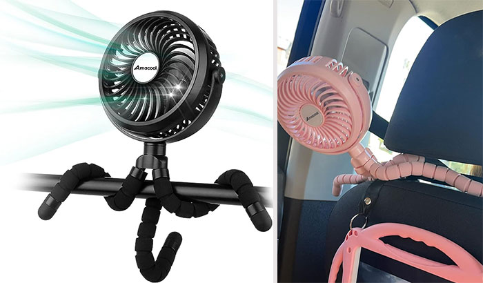 Battery Operated Fan For Car Seat: A must-have item that provides a powerful breeze and adjustable angles for a refreshing ride during those hot summer drives.