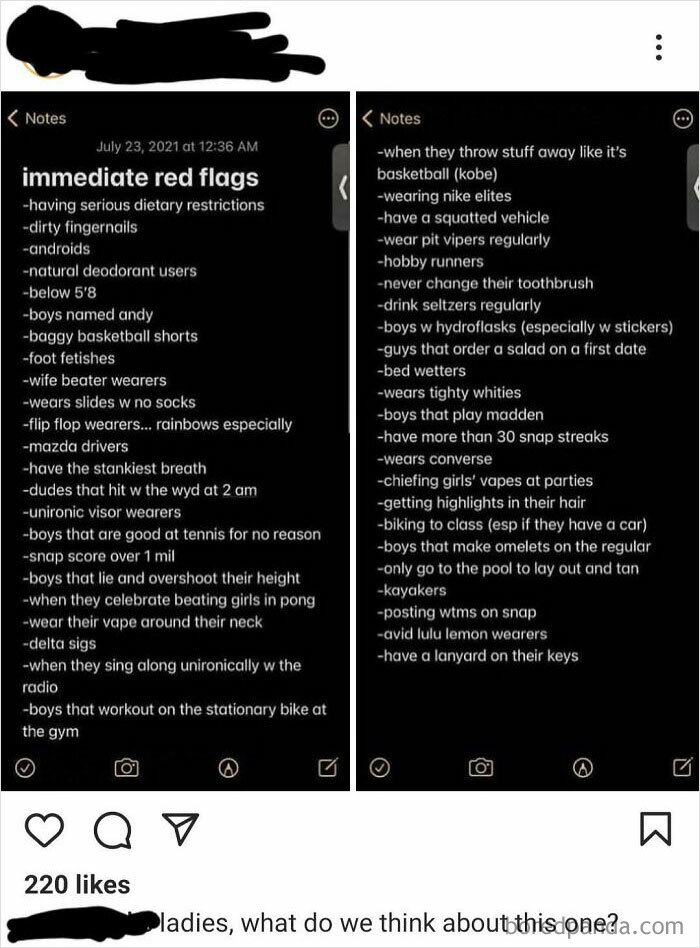 A Girl's List Of Red Flags