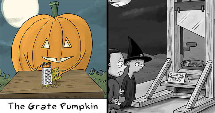 This Comics Artist Makes People Laugh With Single-Panel Jokes, And Here’s The Halloween Edition (50 Pics)