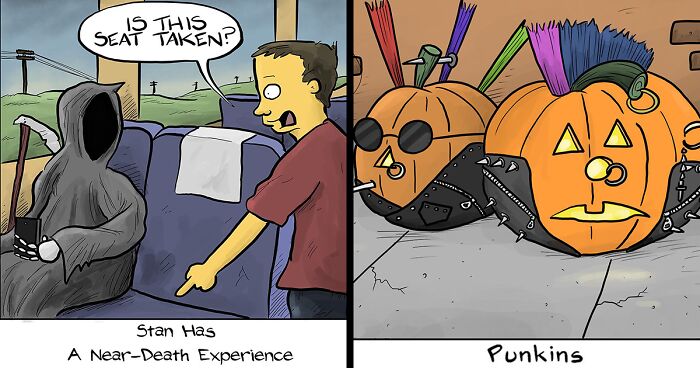 This Comics Artist Makes People Laugh With Single-Panel Jokes, And Here’s The Halloween Edition (50 Pics)