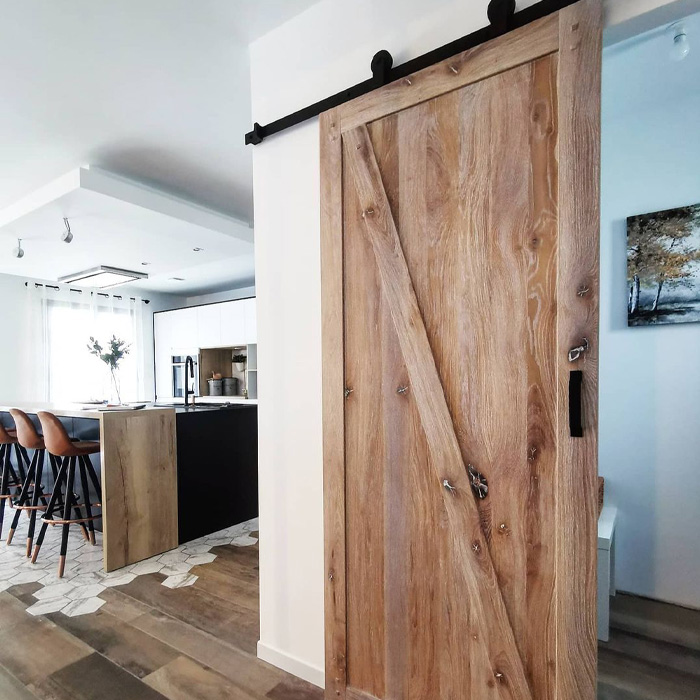 Wooden sliding pantry door 