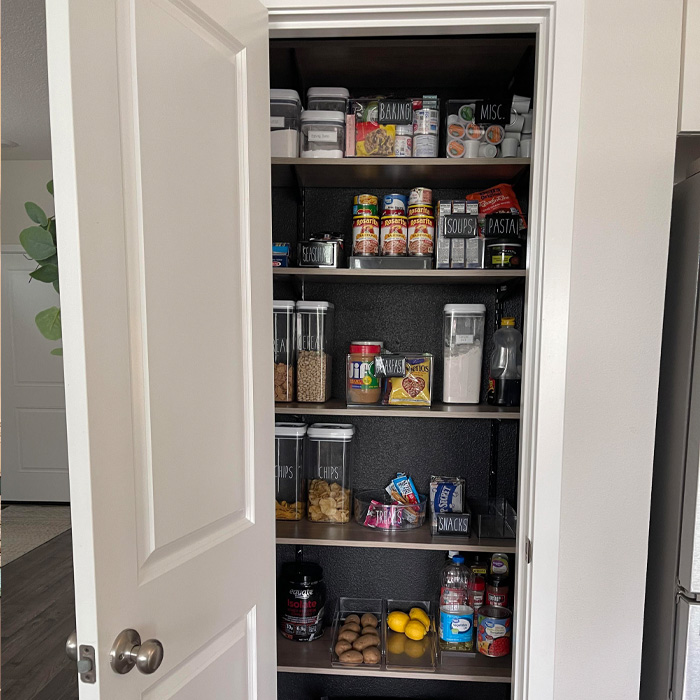 Pantry with groceries 