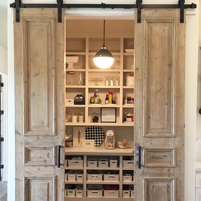 Wooden doubled pantry door 