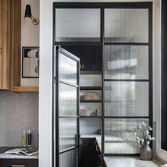 Black door with frosted glass Black door with frosted glass