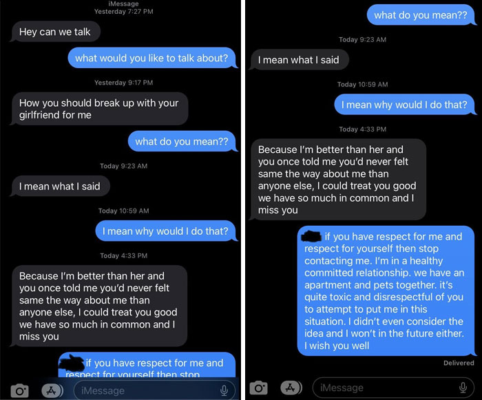 Ex Continued To Text Me After Over A Year Had Passed And Finally Threw A Hail Mary