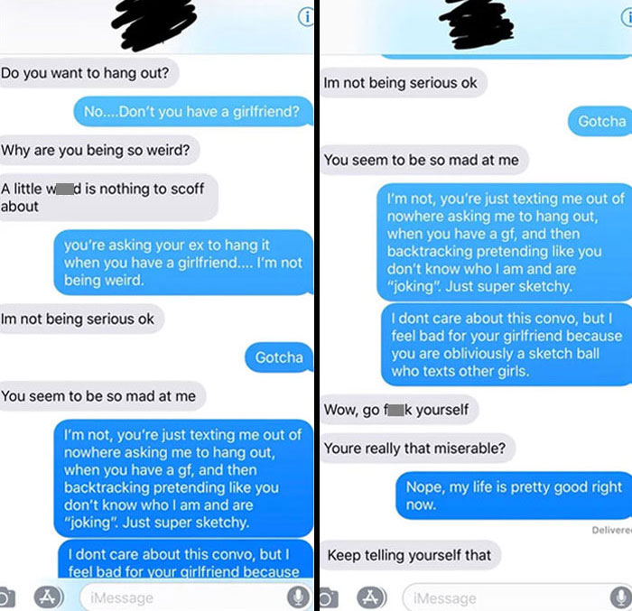 My Ex, Who Regularly Cheats On His Current Girlfriend. Self-Proclaimed "Nice Guy"