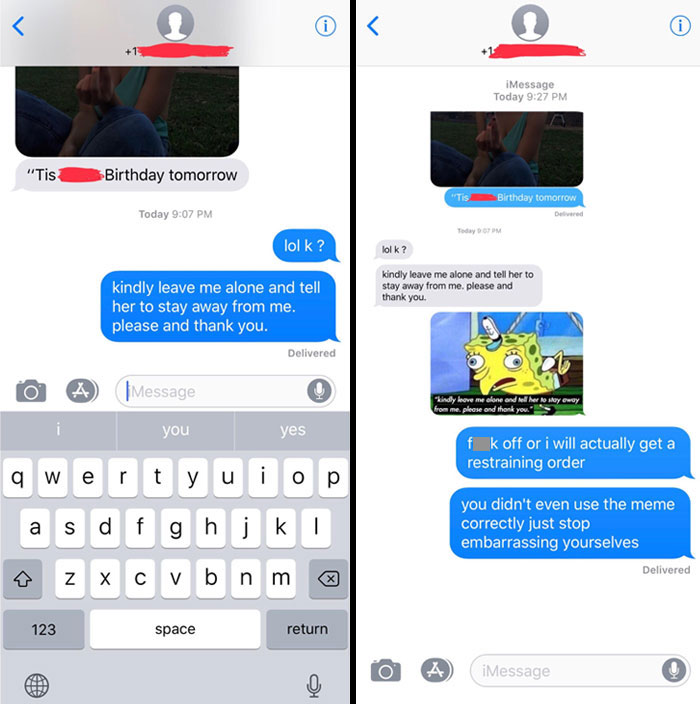 My Ex Has Been Relentless In Trying To Contact Me In Every Possible Way She Can. On This Occasion, Two Different Numbers Texted Me To Harass Me Some More