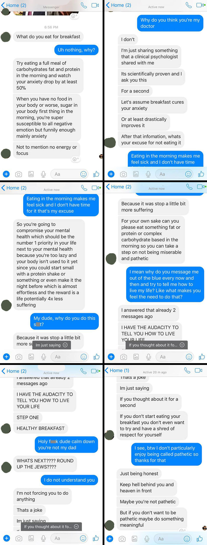 Let Me Introduce You To My Sister's Ex She Met On Tinder, Who Messages Her And Spouts Things Like This Every Few Months On A Whim (With No Other Contact)