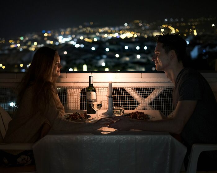 Man and Woman Dining in the evening 