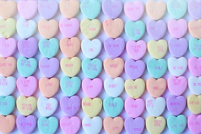Heart Shaped Candies in Pastel Color