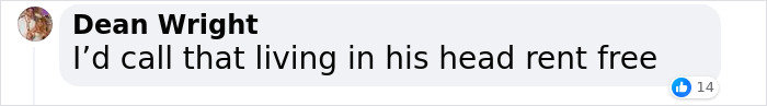 Dean Wright's comment reflecting on TikToker's viral response to bullies, highlighted by 14 likes. Dean Wright's comment reflecting on TikToker's viral response to bullies, highlighted by 14 likes.