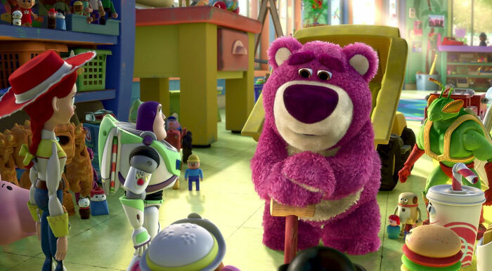 Lotso from Toy Story 3 with other characters