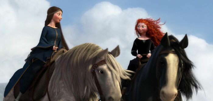 Angus horse with Merida from Brave