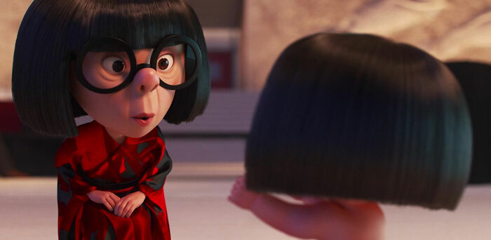 Edna Mode with Jack-Jack from Incredibles 2