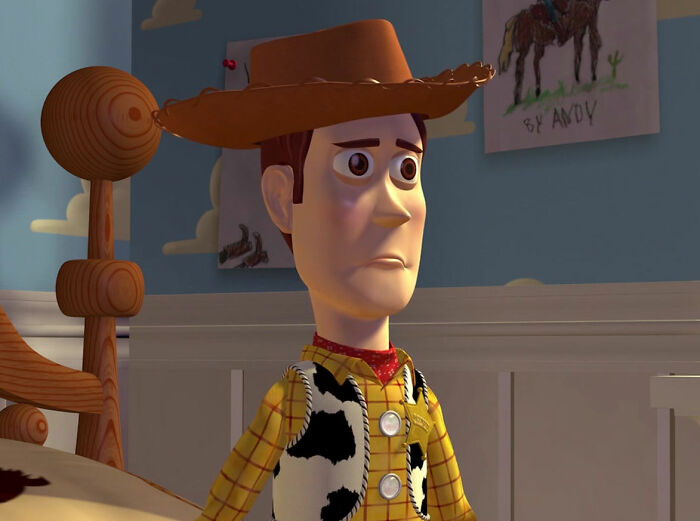 Woody sad from Toy Story