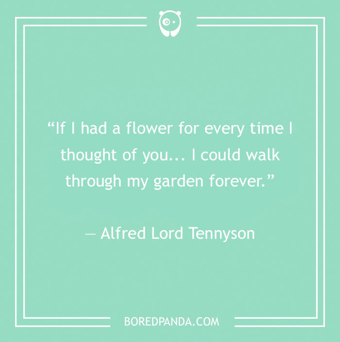 Alfred Lord Tennyson quote on thinking about loved one