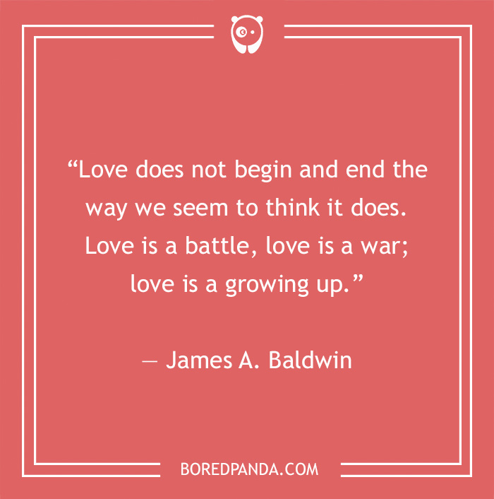 James A. Baldwin quote on love being unpredictable 
