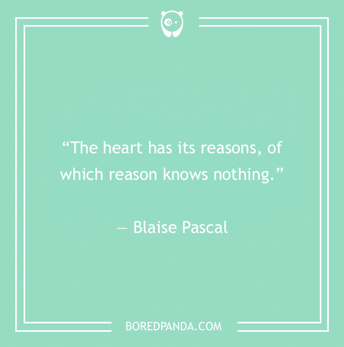 Blaise Pascal quote on love 